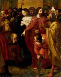 Le Christ Et La Femme Adultere by Ambrosius Francken II