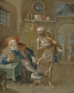 Death Playing The Violin by Frans II Francken