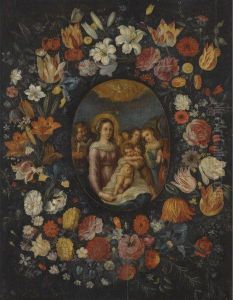 The Virgin And Child With Saint John The Baptist And Josephsurrounded By A Garland Of Flowers The Virgin And Child With Saint John The Baptist And Josephsurrounded By A Garland Of Flowers