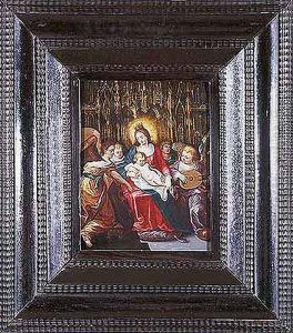 Virgen Con El Nino Rodeada De Angeles Musicos by Hieronymus II Francken