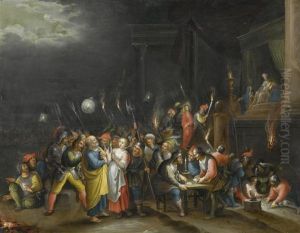 Jesus Before Hannas And Peter's Denial. by Hieronymous III Francken