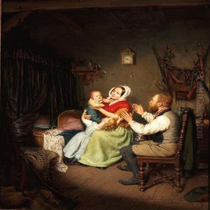A Young Couple And Their Children by Theodor Francken