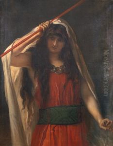 Femme A Latunique Rouge by Jean-Francois Portaels