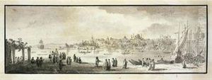 On The Bosphorus Before The Mosques Of Hagia Sophia And Sultan Ahmed by Michel Francois Preault
