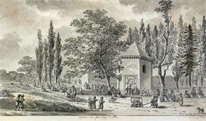 Traders At Pera, On The Bosphorus by Michel Francois Preault