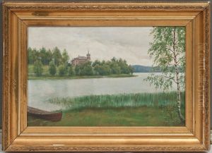 A Villa In A Summer Landscape by Felix Frang Pahlama