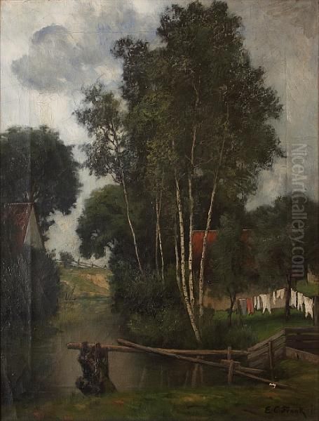 Cottages On The Banks Of A River - view 1