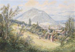 Blick Aufs Kahlenbergerdorfl Und Den Leopoldsberg by Friedrich Frank