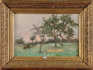 Verger Au Coucher Du Soleil by Lucien Frank