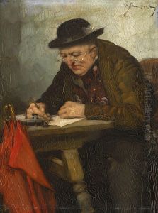 Schreibender Bauer by Robert Frank-Krauss