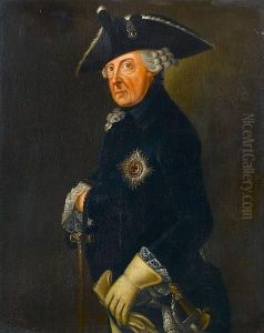 Portrait Of Frederick Ii Of Prussia, Three-quarter-length, In Military Uniform With A Tricorn Hat And The Badge Of The Prussian Order Of The Black Eagle