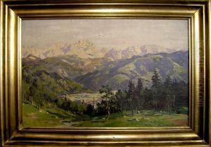 St. Anton Und Partenkirchen Vor Wetterstein Mit Dreitorspitze