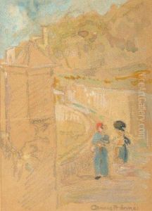 Zwei Madchen Aufdem Heimweg by Clemens Frankel