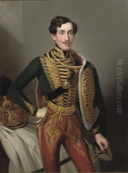 Portrait Of A Lieutenant Of The K.u.k. Husarenregiment Of Ferdinand Herzog Von Sachsen-coburg-gotha - view 1