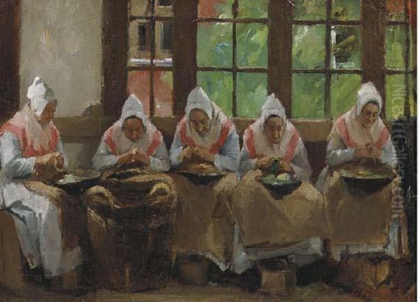 Peeling Potatoes At The Joodse Oudeliedengesticht In The Nieuwe Kerkstraat, Amsterdam - view 1