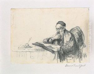 Rabbi At Study by Eduard Frankfort