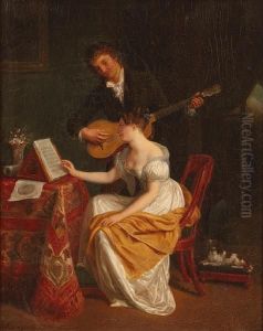 The Music Lesson by Jean Augustin Franquelin