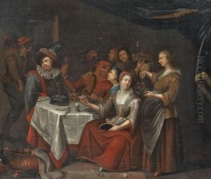 Frohliche Tischgesellschaft