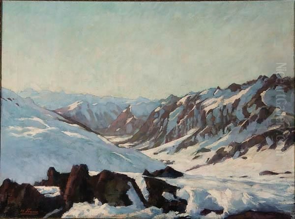 Snowy Mountain Landscape - view 1
