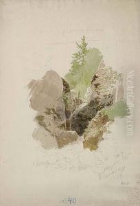 Landscape With A Foot Path Through A Ravine by Heinrich Franz