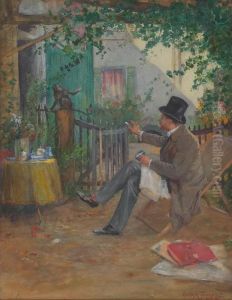 Man With Monkey by August Franzen