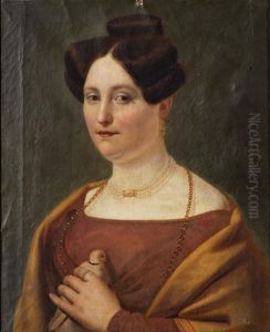 Ritratto Di Donnacon Colomba by Giuseppe Frascheri