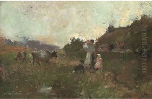 Outside The Cottage by Alexander Coutts Fraser