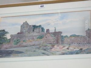 View Of A Ruined Castle by Arthur Anderson Fraser