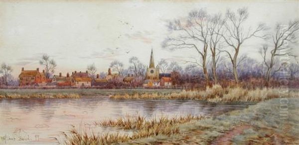 Church And Village On A River - view 1