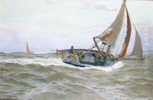 Coup De Vent Sur Le Bateau De Peche by John Fraser