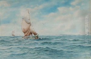 Fishing Vessel At Sea by John Fraser