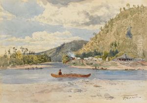 The Duke Of Beaufort""""s Fishing Camp At The Mouth Of The Upsalquitch, New Brunswick by John Arthur Fraser