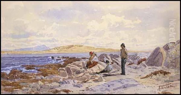 Indians Waiting For The Ferry To Cross The Channel, New Brunswick - view 1