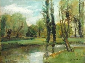 A River Landscape, 1978 by Malcolm Fraser