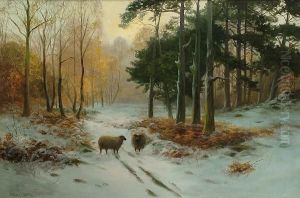 Sheep In A Winter Landscape by Malcolm Fraser
