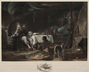 Robinson Crusoe Reading The Bible To His Man Friday by Alexander Snr Fraser