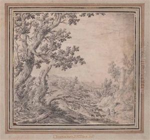 "vom Sturmmitgenommene Baume In Landschaft Mit Personenstaffage" by Domenico Maria Fratta
