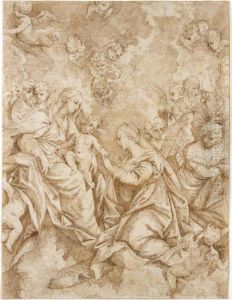 The Mystic Mariage Of St Catherine, After Donato Creti by Domenico Maria Fratta