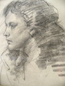 Profile Of Young Girl by Kenneth Frazier