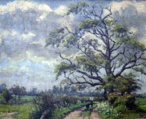 Dog Walker On A Country Path