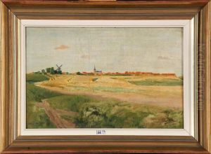 Paysage Aux Meules De Foin by Leon Henri Marie Frederic