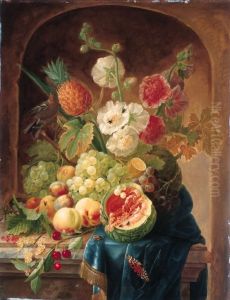 Melons, Grapes by Johannes Hendrick Fredriks