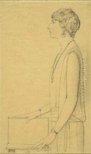 Portrait Of A Young Woman Standing In Profile