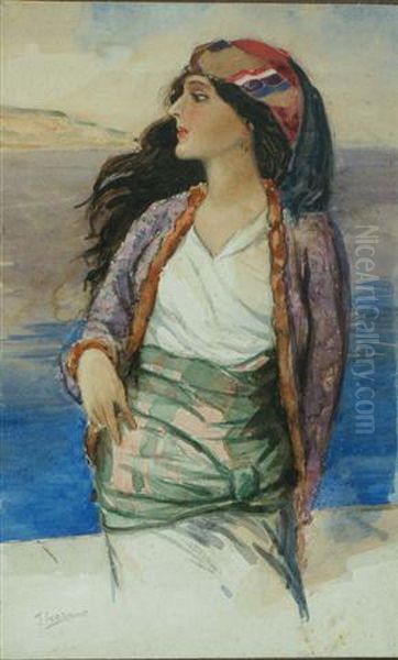 Portrait Of A Lady With Long Black Hair - view 1