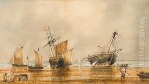 Fishing Boats On The Beach by Will. Philip Barnes Freeman