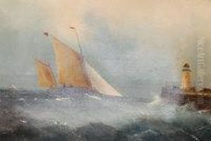 Attributed To William Barnes Freeman - Coastal Scene With Stormy Seas by Will. Philip Barnes Freeman