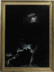 A Shipwreck By A Ruin Under The Moonlight A Shipwreck By A Ruin Under The Moonlight