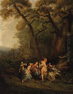 Elegant Company In A Park by Frederic Fregevize