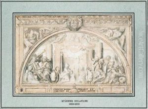 The Annunciation, With God The Father Flanked By Four Allegoricalfigures: Design For A Lunette Above The High Altar Of The Chapellede La Trinit At Fontainebleau