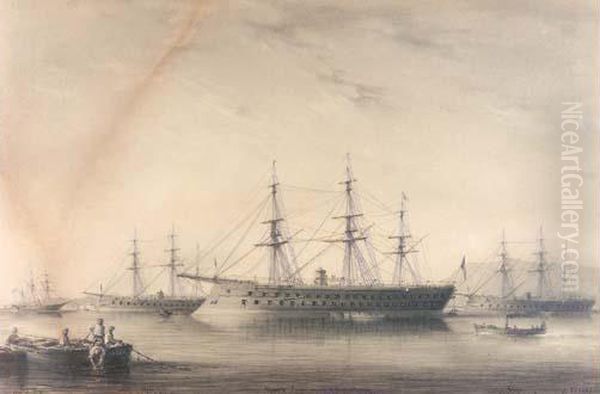 "la Division Cuirassee De La Mediterranee Amiral Didelot Toulon Aout 1870" "corse" "normandie" "magenta" "gloire". - view 1